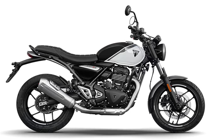 Phantom Black / Pearl Metallic White Triumph Speed T4 right side profile